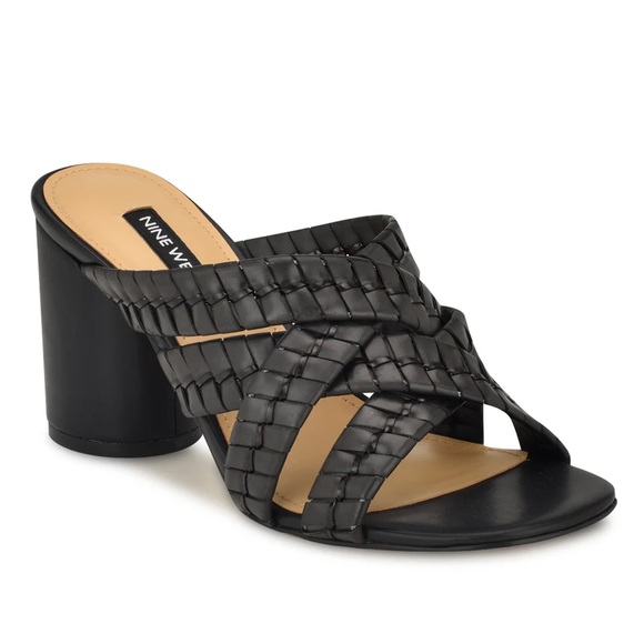 New with box! Nine West Wenea Strappy Block Heel Slide Sandals - Picture 2 of 7
